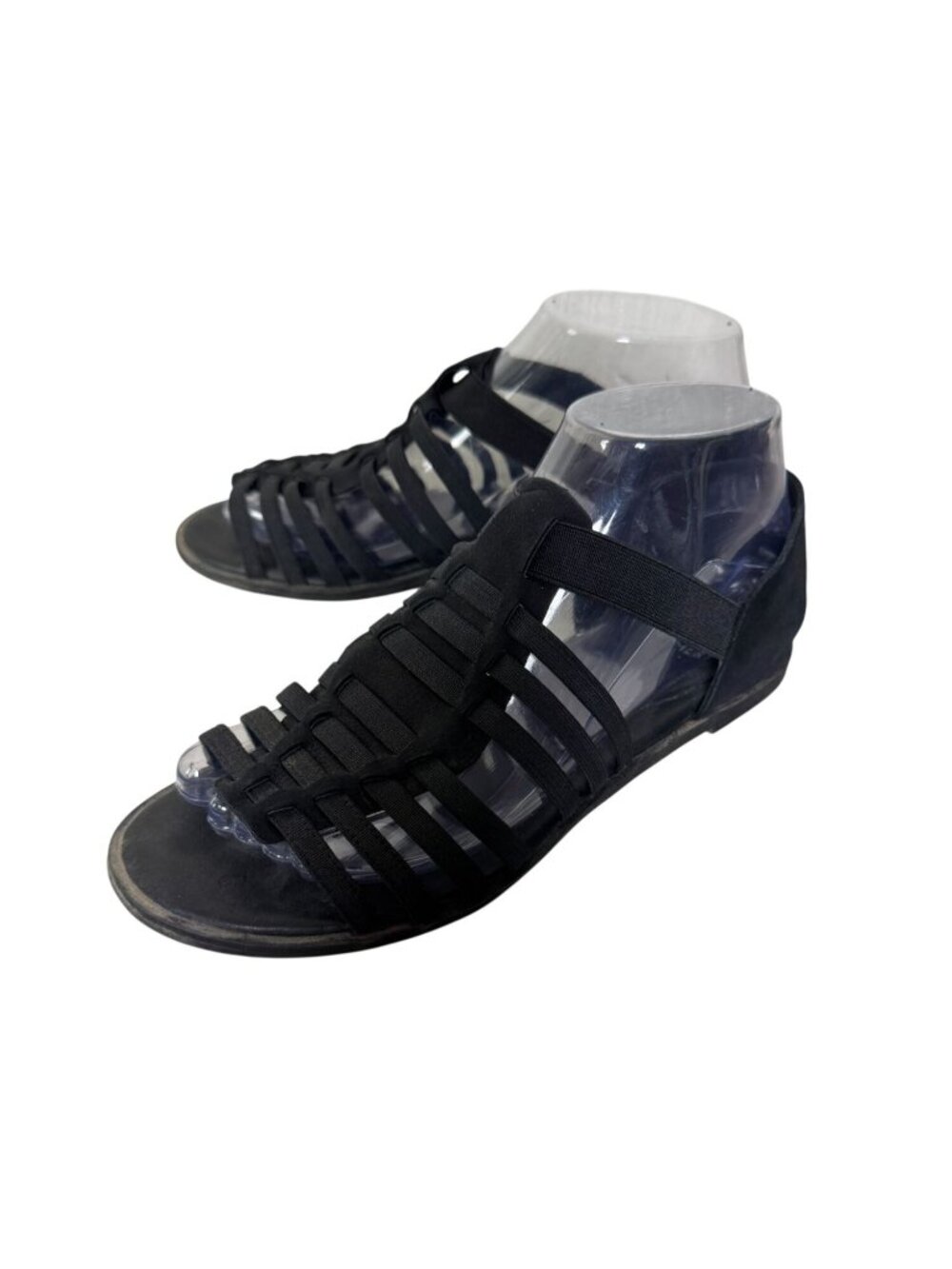 Eileen Fisher Black Rato Gladiator Sandals Size 7 Womens Flat Elastic Straps Com